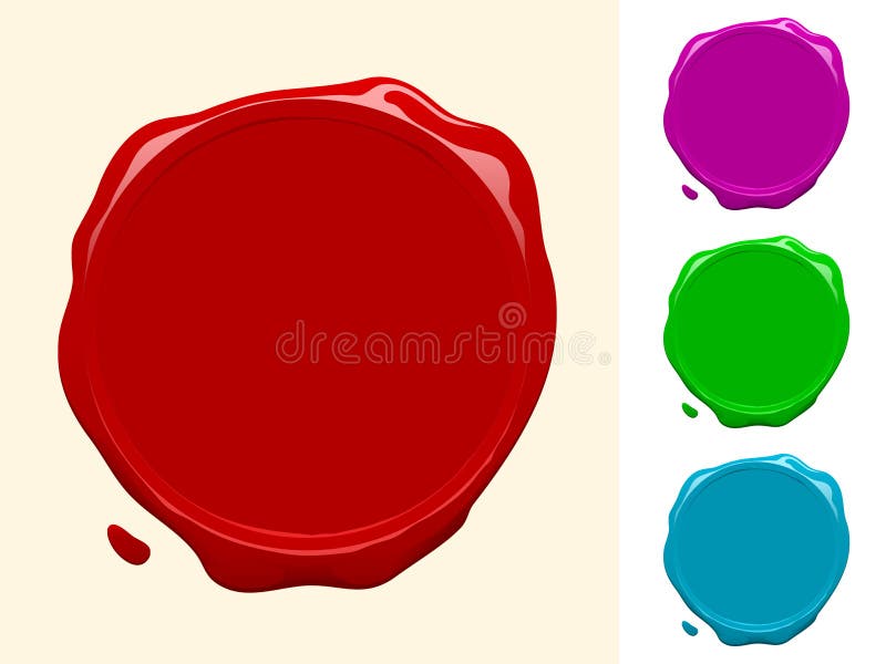 Coleção em branco do selo da cera ilustração do vetor Coleção em branco do selo da cera ilustração do vetor