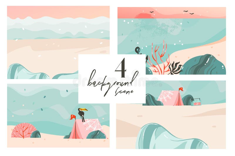 A coleção gráfica tirada mão dos fundos da arte das ilustrações das horas de verão dos desenhos animados do sumário do vetor ajus ilustração stock A coleção gráfica tirada mão dos fundos da arte das ilustrações das horas de verão dos desenhos animados do sumário do vetor ajus ilustração stock
