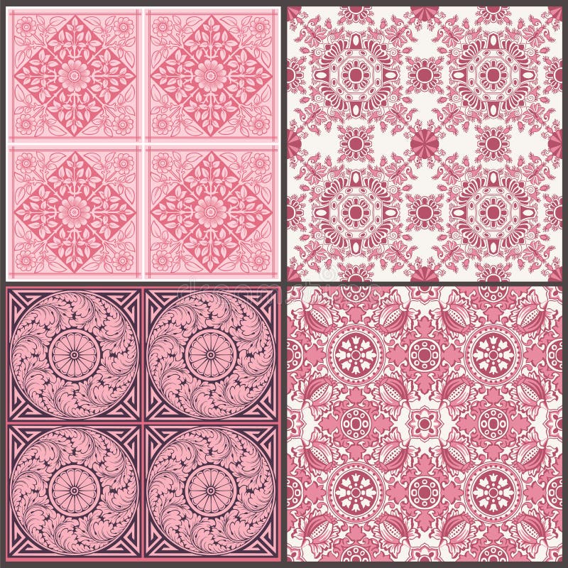 Coleção de Fundos Vintage Contínuos ilustração do vetor