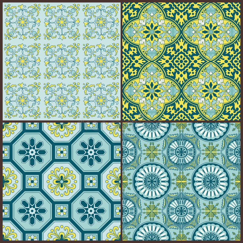 Coleção de Fundos Vintage Contínuos ilustração stock