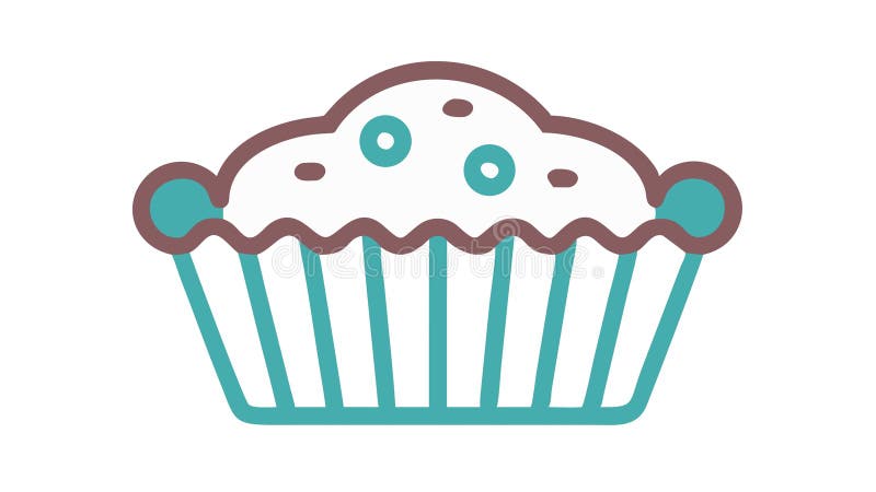 Colful Cupcake Deser Sprinkles Bakery Icon Vector design Generative AI royalty ilustracja