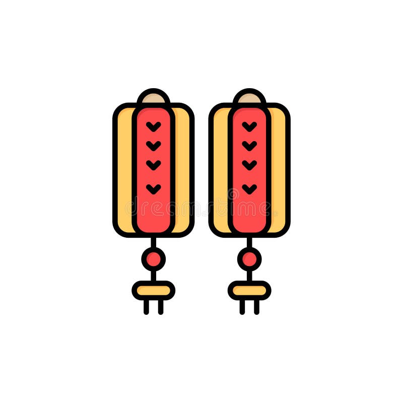 Colgante, China, chino, icono plano del color de la decoración Plantilla de la bandera del icono del vector libre illustration Colgante, China, chino, icono plano del color de la decoración Plantilla de la bandera del icono del vector libre illustration