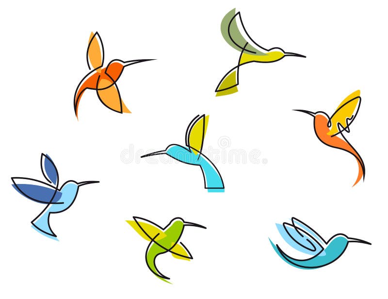 Colibrì variopinti astratti illustrazione di stock