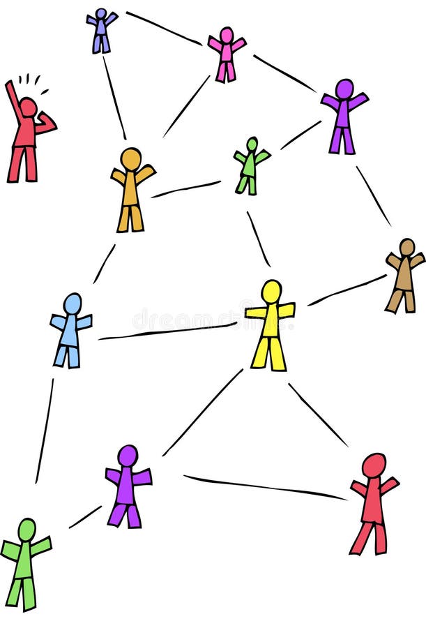 Cartoon stick figures representing someone being left out of the social network. Cartoon stick figures representing someone being left out of the social network.