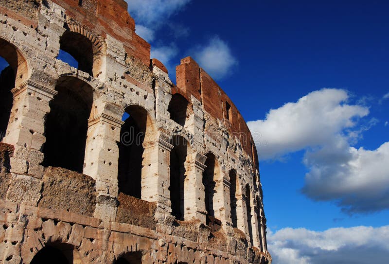 Coliseum arches in Rome stock image. Image of marble 112785057
