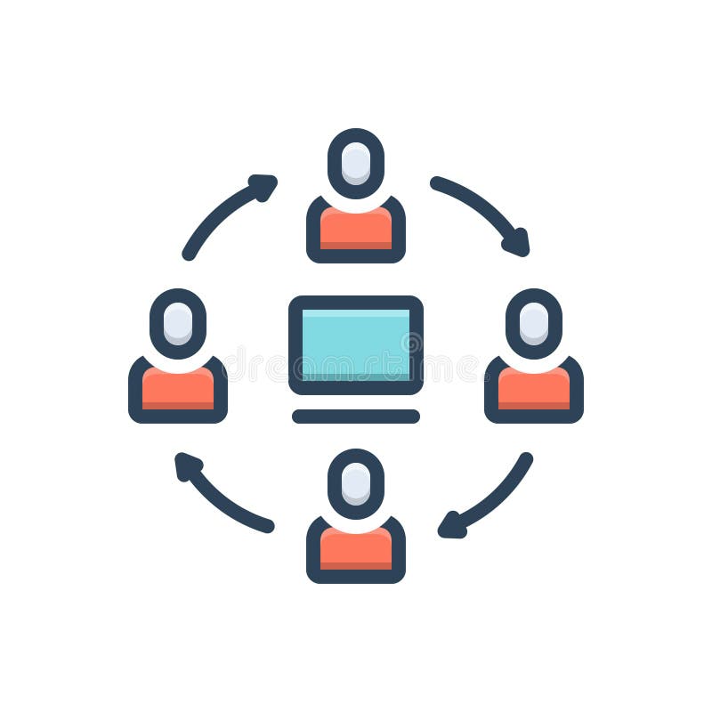 Color illustration icon for Collaboration, copartnership, association, collusion, combination and teamwork. Collusion illustration vectors