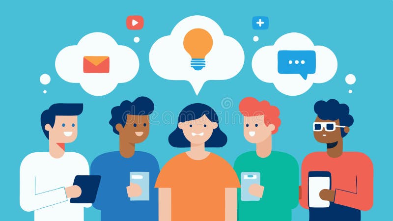 Collaborative Innovation Diverse developers collaborating sharing ideas on wearable tech concepts with illustrated stock illustration