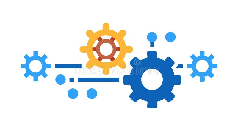 Collaborative Innovation Gear System, vector design Generative AI royalty free illustration