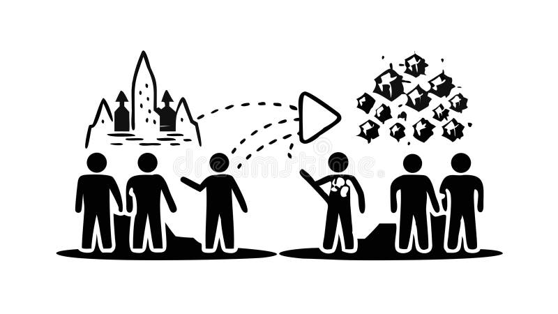 Collaborative Innovation Icon: Team Brainstorming, vector design Generative AI stock illustration