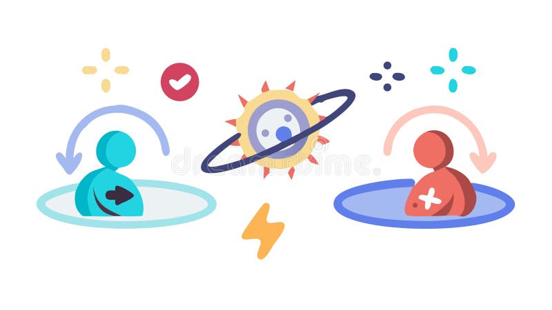 Collaborative Innovation: Idea Exchange Teamwork Gears, vector design Generative AI stock illustration