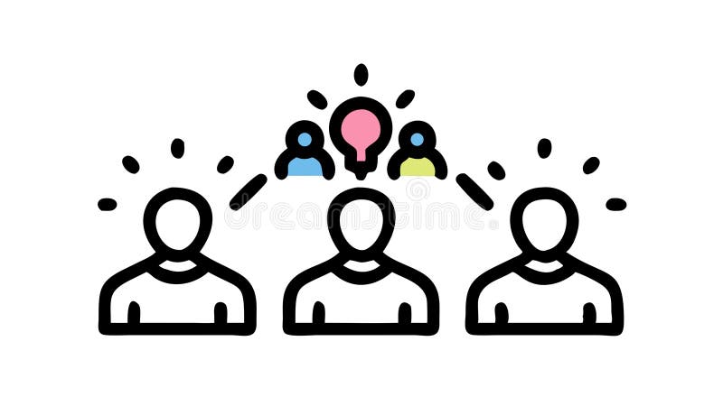 Collaborative Innovation and Idea Sharing Vector Icon, vector design Generative AI stock illustration