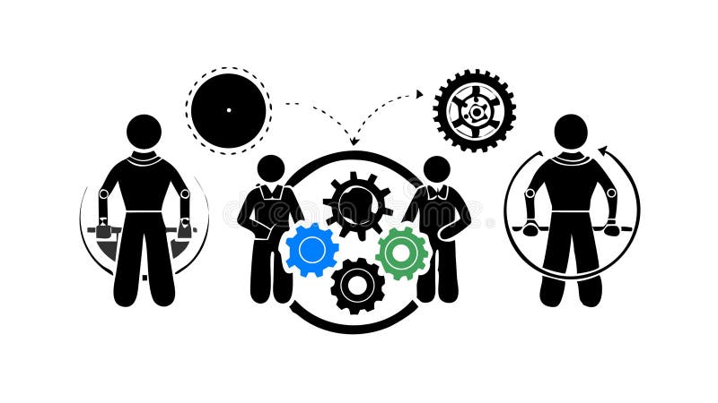 Collaborative Innovation Team, Business Process Development, vector design Generative AI royalty free illustration