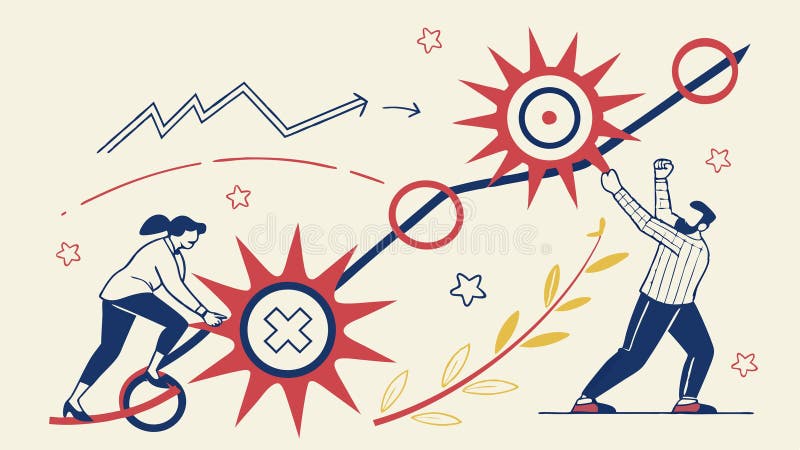 Collaborative Innovation Teamwork Gears, vector design Generative AI vector illustration