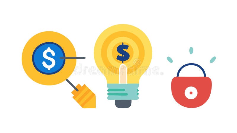 Collaborative Secured Financial Idea Icon Vector, vector design Generative AI stock illustration