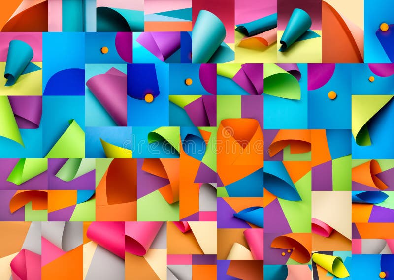 Collage of Abstract Backgrounds Stock Illustration Illustration of