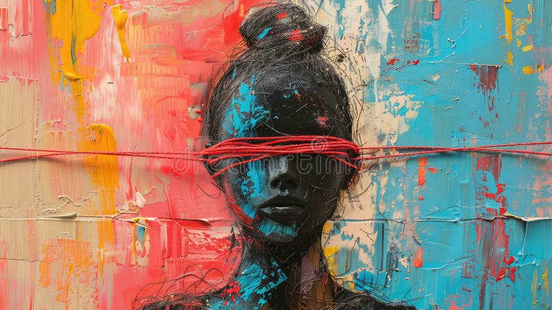 Collage abstracto : desorden de cadena y figura sin rostro imagen de archivo libre de regalías