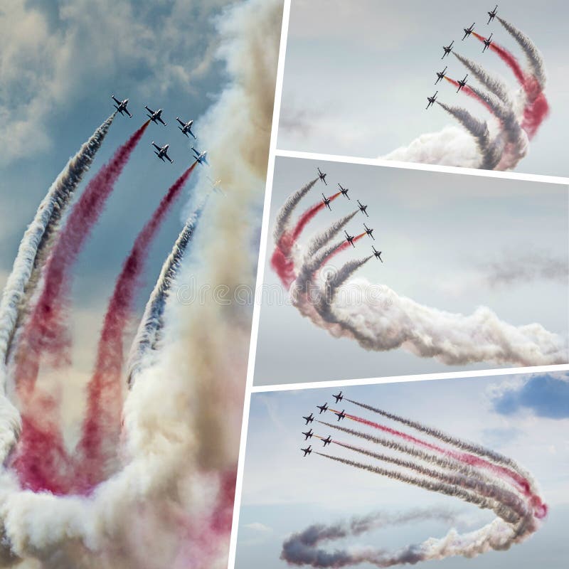 Collage of acrobatic planes air show my photos stock photos Collage of acrobatic planes air show my photos stock photos
