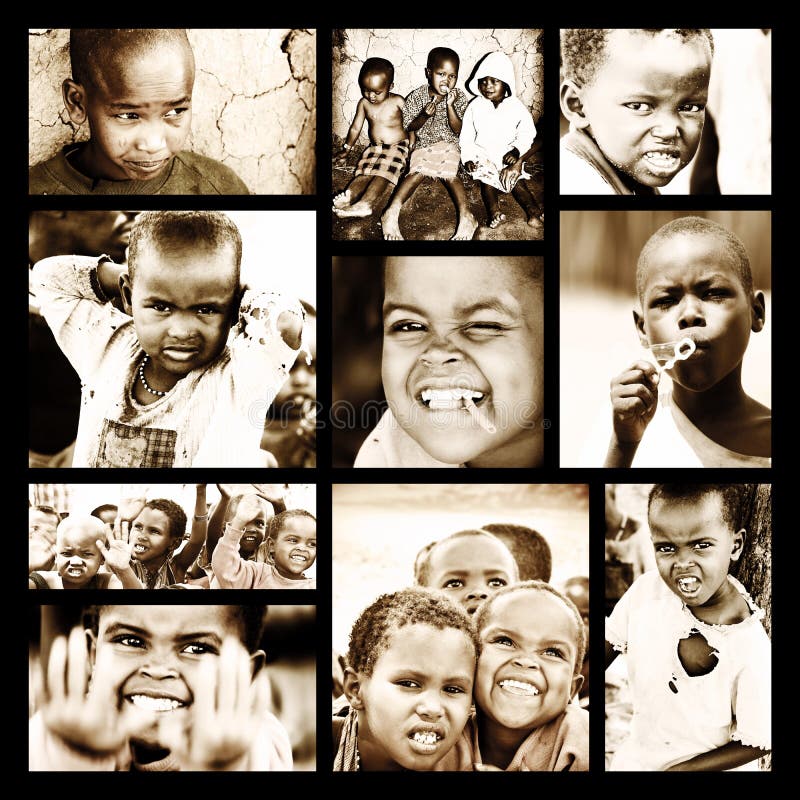 Collage africain d'enfants photos stock Collage africain d'enfants photos stock