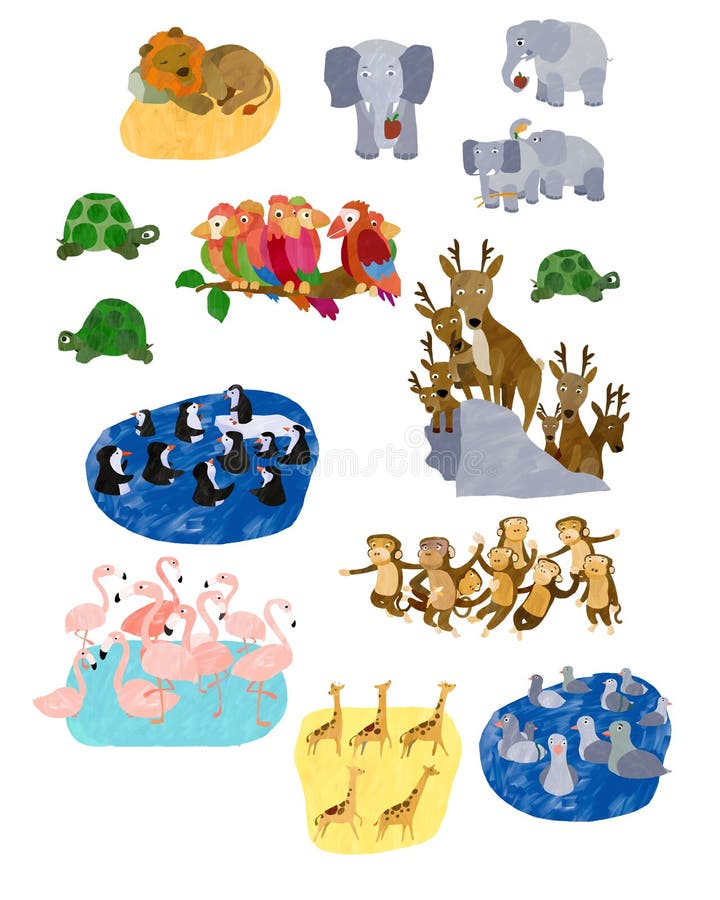Collage animal ilustrado libre illustration Collage animal ilustrado libre illustration