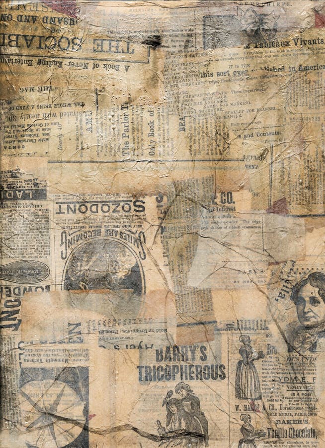 Collage antico Grungy del documento del giornale