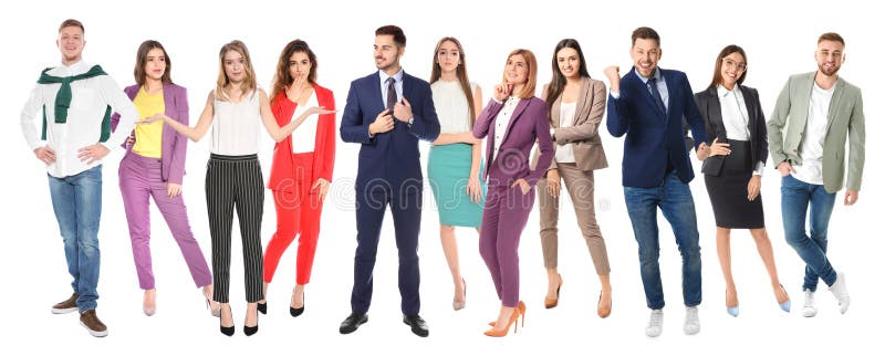 Collage of attractive people on white background royalty free stock photos Collage of attractive people on white background royalty free stock photos