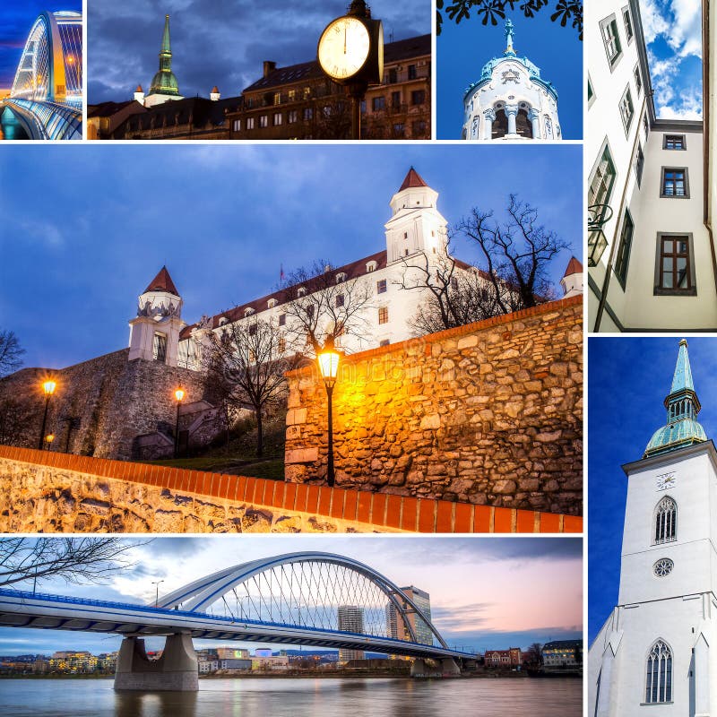 Collage of Bratislava, capital of Slovakia