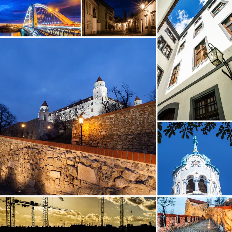 Collage of Bratislava, capital of Slovakia