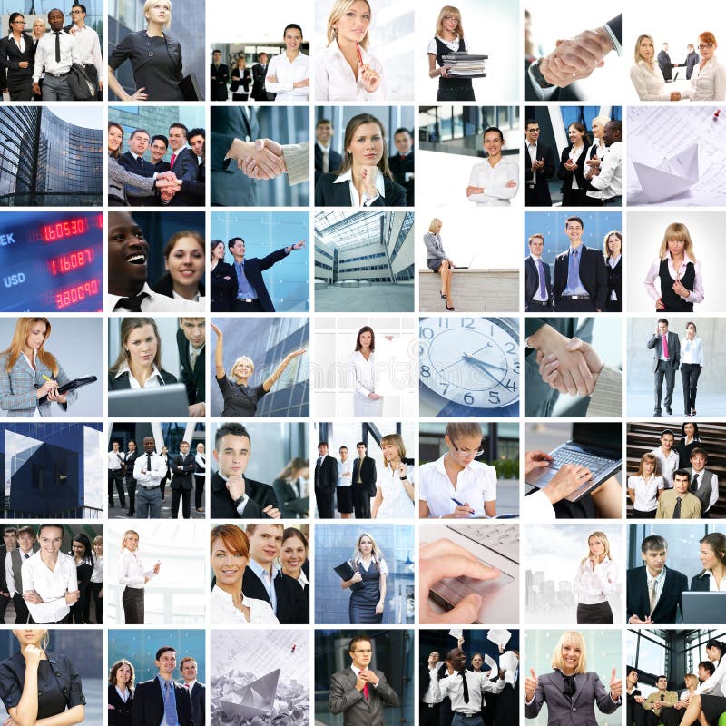 A collage of business images with young people