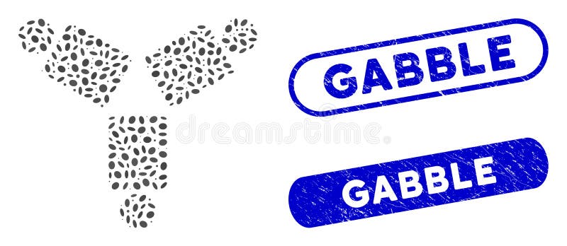 Elliptic Mosaic Community with Textured Gabble Watermarks stock illustration