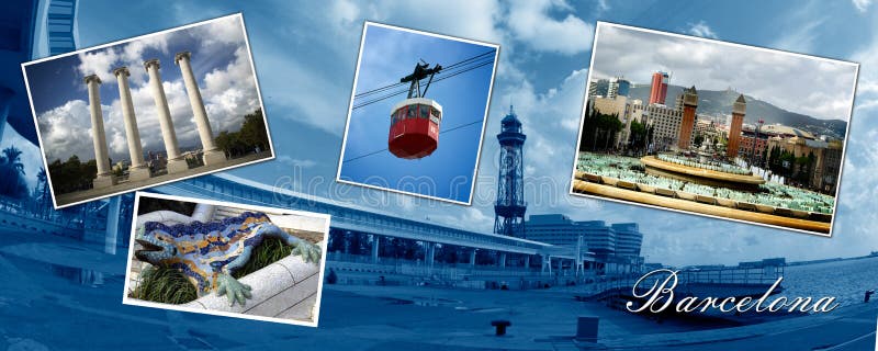 Collage de Barcelona imágenes de archivo libres de regalías