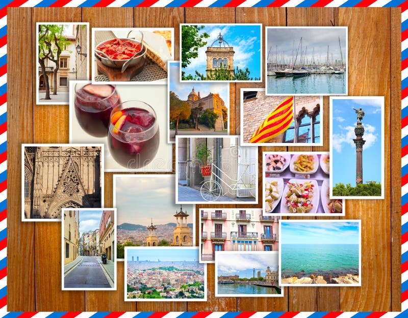 Collage de Barcelona, algunas fotos fotografía de archivo libre de regalías