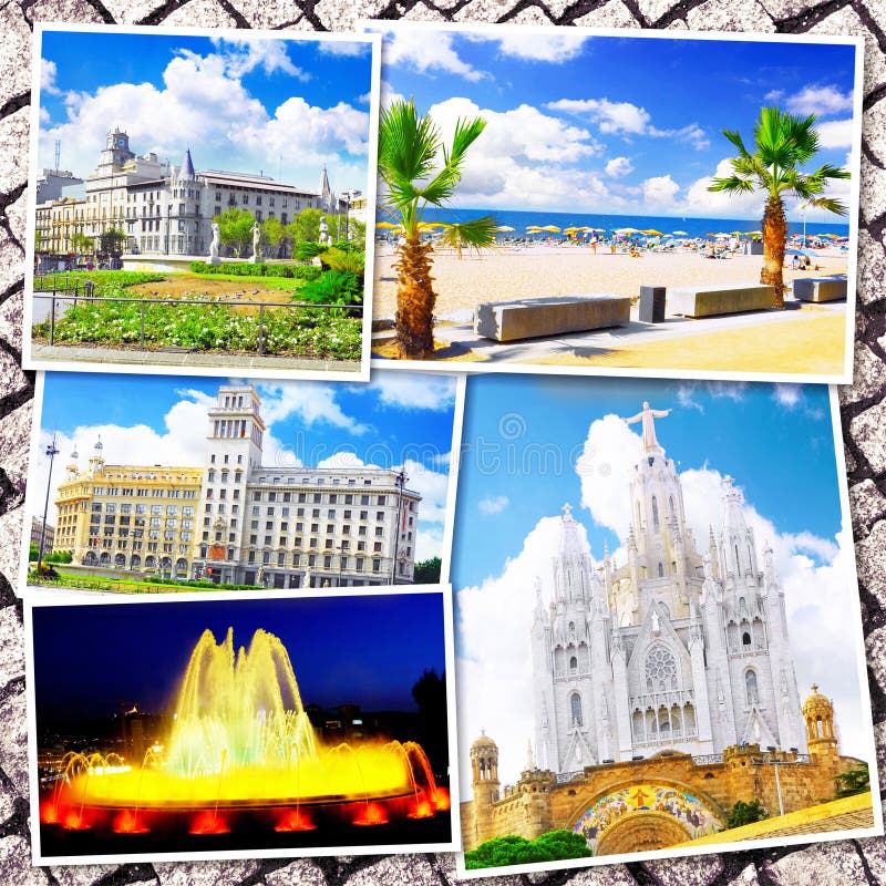 Collage de una hermosa Barcelona fotos de archivo libres de regalías