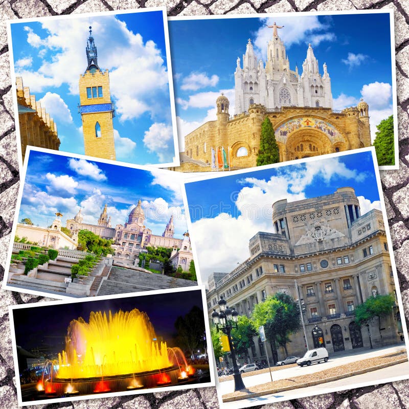 Collage de Barcelona hermosa foto de archivo