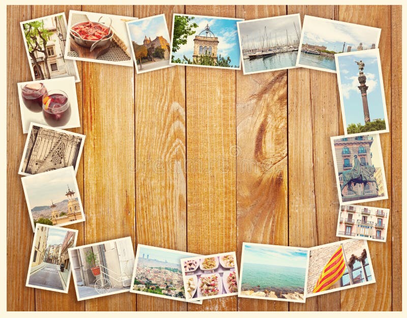 Collage de Barcelona, postal fotos de archivo libres de regalías
