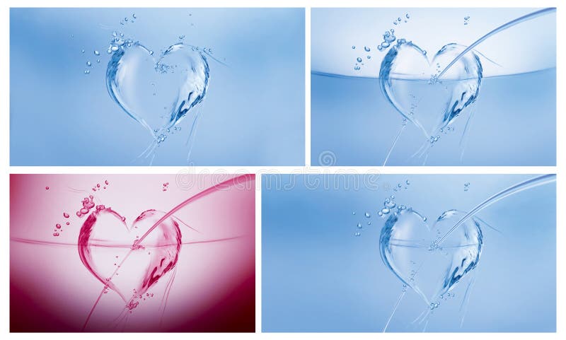 Collage de coeurs de l'eau photographie stock Collage de coeurs de l'eau photographie stock