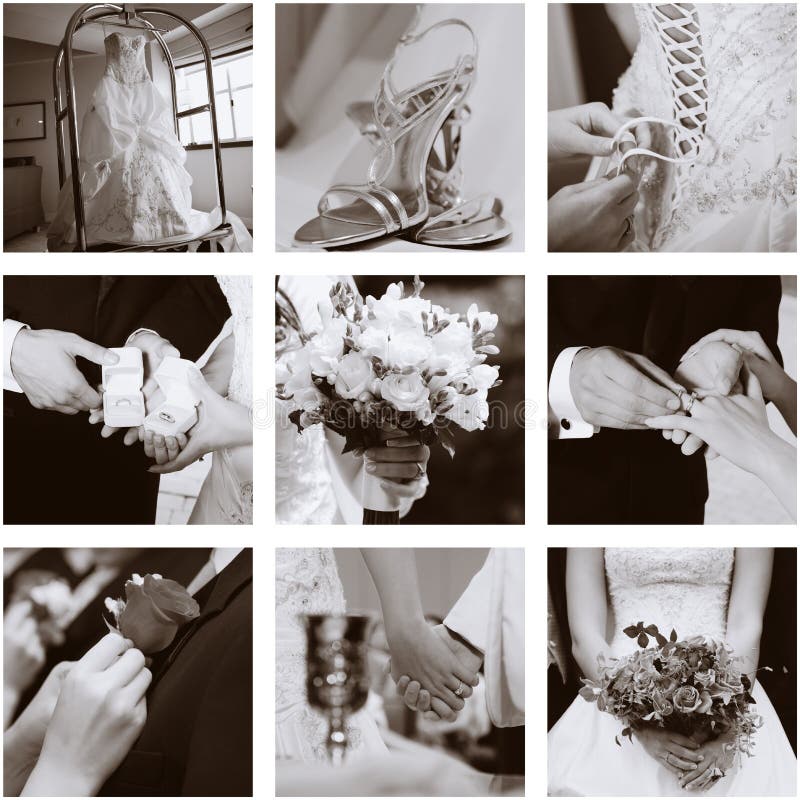 Collage de la boda fotografía de archivo libre de regalías Collage de la boda fotografía de archivo libre de regalías