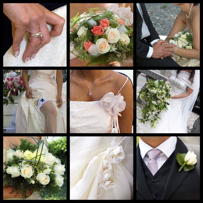 Collage de la boda fotos de archivo Collage de la boda fotos de archivo