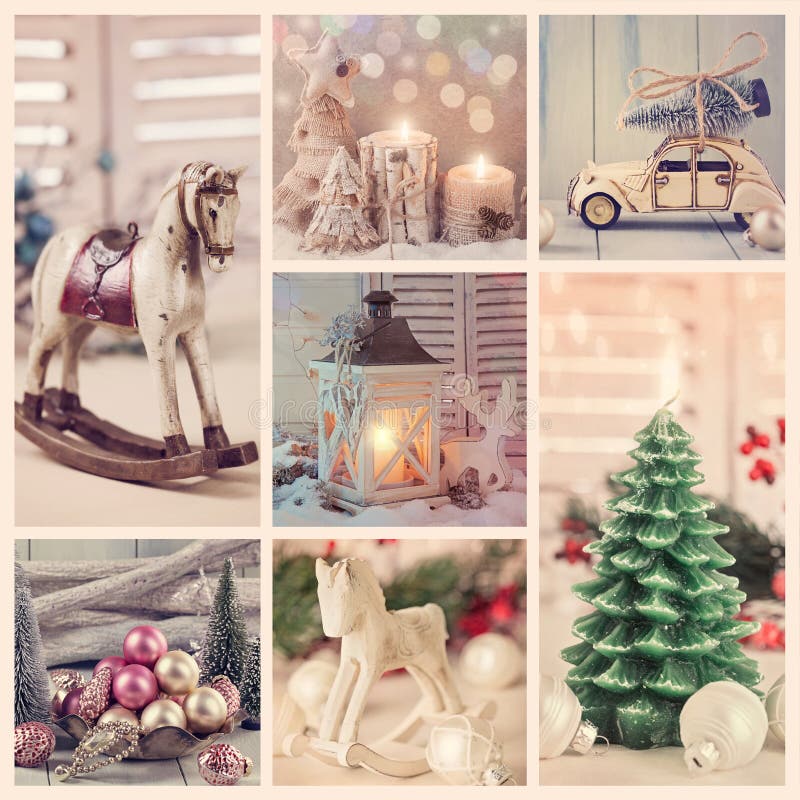 Collage de la Navidad del vintage fotos de archivo libres de regalías Collage de la Navidad del vintage fotos de archivo libres de regalías