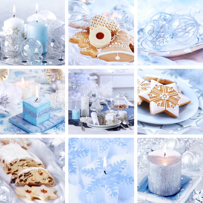 Collage de la Navidad en blanco fotos de archivo libres de regalías Collage de la Navidad en blanco fotos de archivo libres de regalías