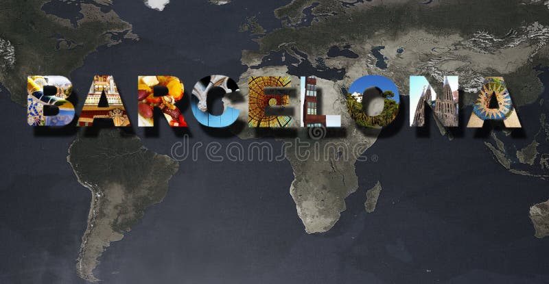 Collage de imágenes de Barcelona fotos de archivo libres de regalías