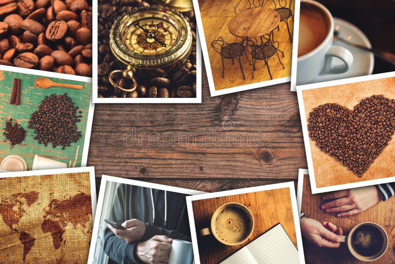 Collage de photo de café photos stock Collage de photo de café photos stock