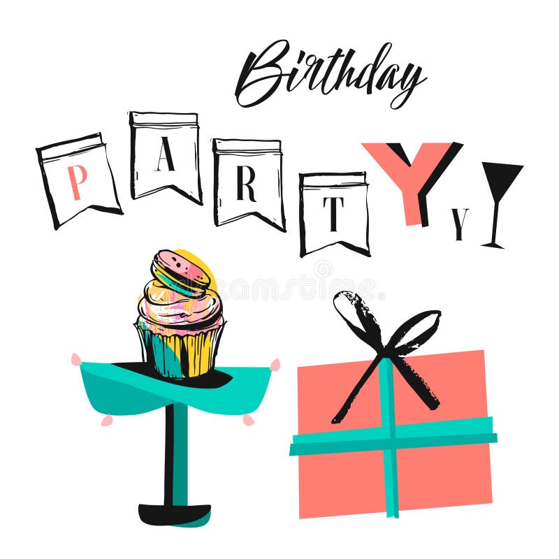 Collage D Anniversaire Illustration Stock Illustration Du Enfants
