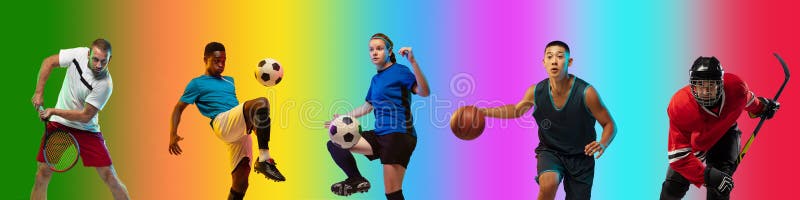 Collage De Sport Les Athletes Professionnels Sur Le Fond Multicolore Bug De Degrades Image Stock Image Du Homme Athlete Collage De Sport Les Athletes Professionnels Sur Le Fond Multicolore Bug De Degrades Image Stock Image Du Homme Athlete