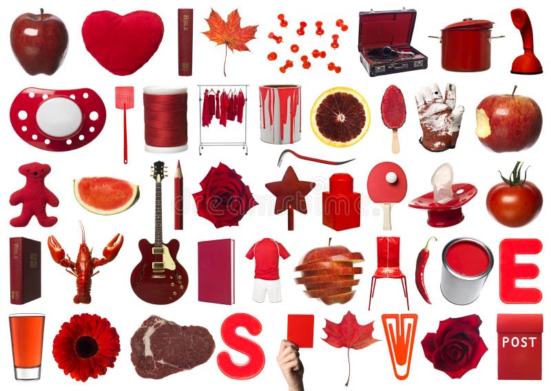 Collage degli oggetti rossi