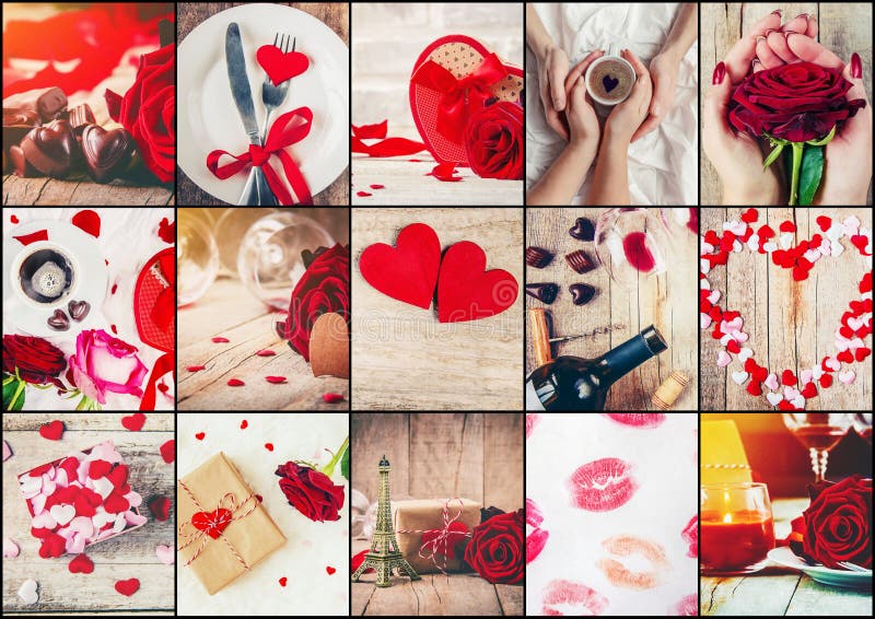 Recuerdos del amor romántico Collage de álbumes de fotos individuales  695575 Vector en Vecteezy