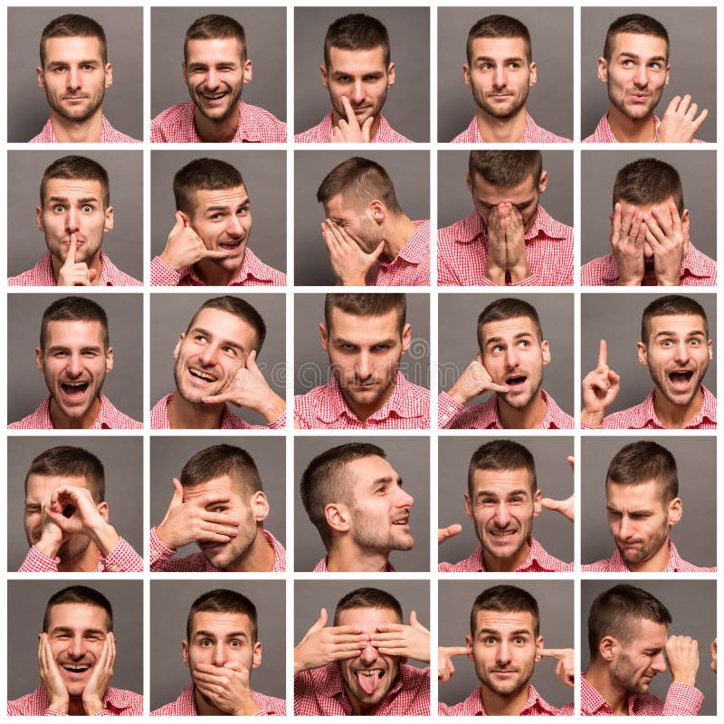 Collage del hombre emocional fotografía de archivo libre de regalías Collage del hombre emocional fotografía de archivo libre de regalías