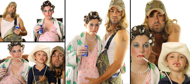 Collage del retrato de la familia del Hillbilly del campesino sureño imágenes de archivo libres de regalías Collage del retrato de la familia del Hillbilly del campesino sureño imágenes de archivo libres de regalías