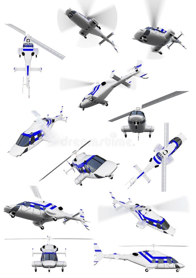 Collage dell'elicottero isolato