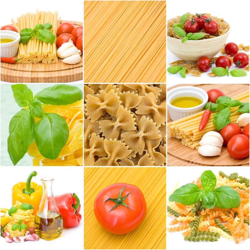 Collage della pasta fotografia stock libera da diritti Collage della pasta fotografia stock libera da diritti