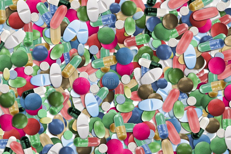 Collage delle pillole variopinte royalty illustrazione gratis